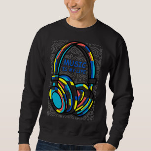 Sudadera La música es mi auricular colorido de la vida
