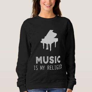 Sudadera La música es mi religión Piano Hoodie Long Sleeve 
