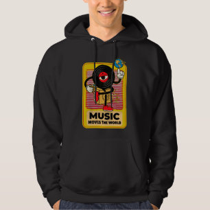 Sudadera La música mueve el arte vintage mundial