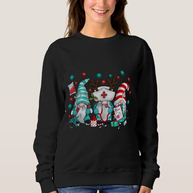 Sudadera La Navidad de la enfermera Elf (Anverso)