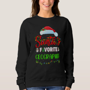 Sudadera La navidad de la geógrafa favorita de Santa Claus