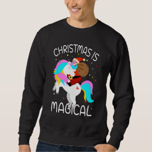 Sudadera La Navidad es mágica Santa Claus montando un Unico