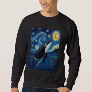 Sudadera La noche estrellada de Van Gogh y el animal ballen