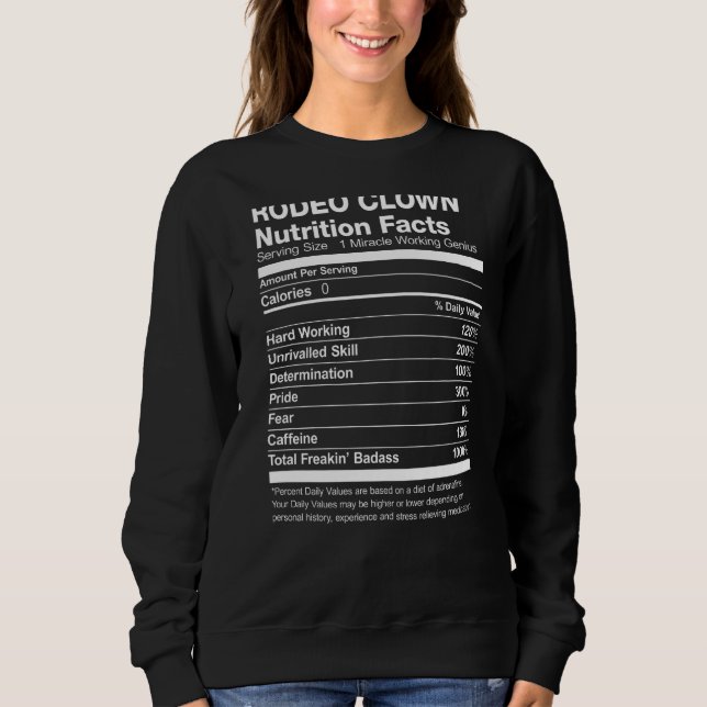 Sudadera La nutrición de los payasos rodeo es divertida (Anverso)