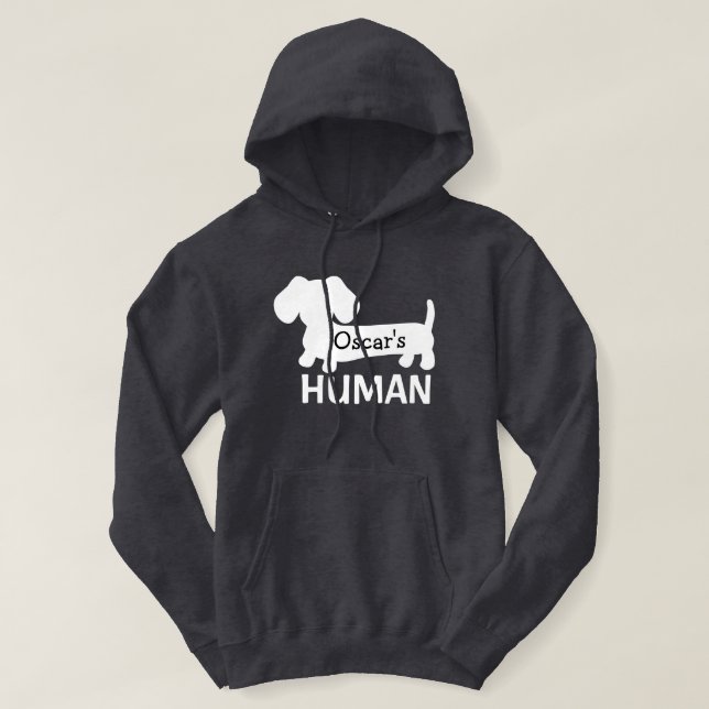 Sudadera La odisea humana personalizada de Dachshund (Diseño del anverso)