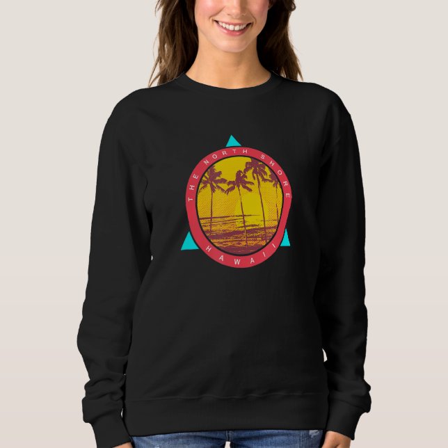 Sudadera La orilla norte de Hawaii Palm Trees Sunset (Anverso)