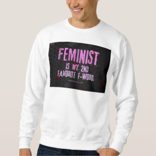 Sudadera La palabra feminista de SlipperyJoe brillante negr