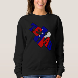 Sudadera La palabra Texas con los colores de la bandera del