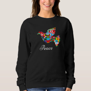 Sudadera La Paloma De La Paz De Las Banderas Del Mundo