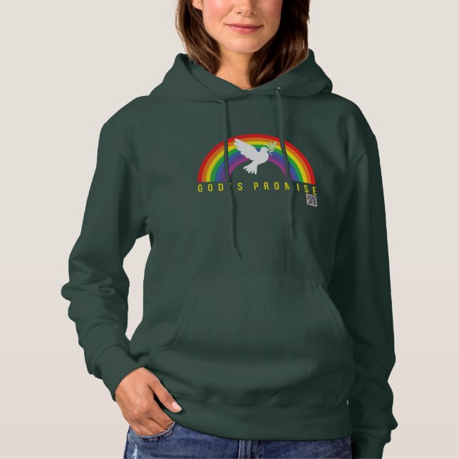 Sudadera La paloma verde del arcoiris verde de las mujeres (Anverso)