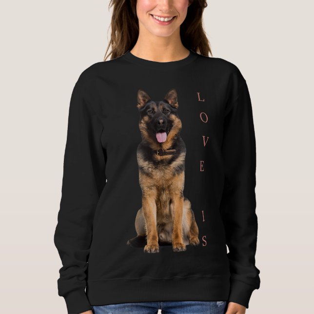 Sudadera La pastora alemana Shepard Dog Mom Dad Love Mascot (Anverso)