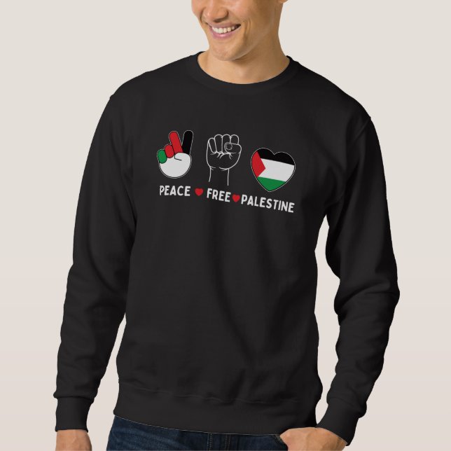 Sudadera la paz ama palestina - libertad para los palestino (Anverso)