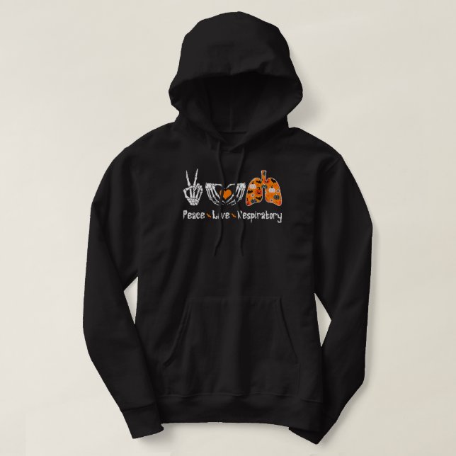 Sudadera La Paz Amor Terapia Respiratoria Skeleton Funny Ha (Diseño del anverso)