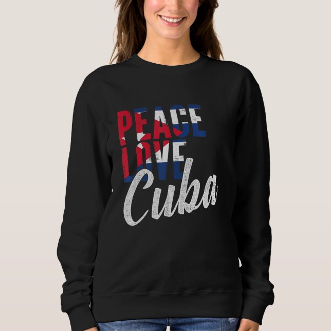 Sudadera La paz cubana ama a Cuba mujeres Bandera cubana (Anverso)