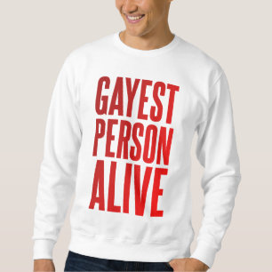 Sudadera La persona más gay viva   Diseño gay divertido   L