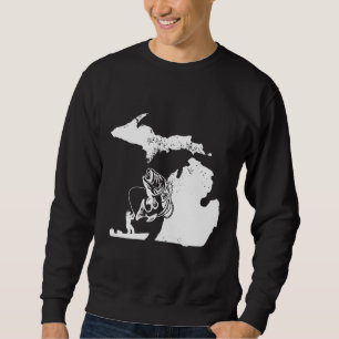 Sudadera La pesca de Michigan ama a los peces del río Lake