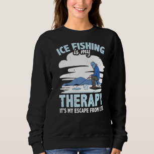 Sudadera La pesca del hielo es mi terapia para escapar de l
