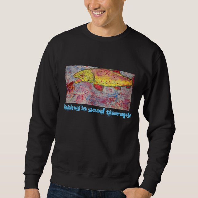 Sudadera la pesca es buena terapia (Anverso)