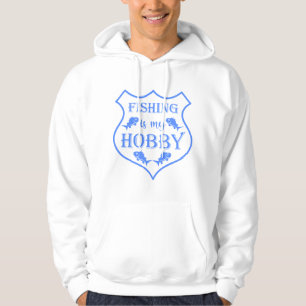 Sudadera La pesca es mi cita escudo de hobby en el escudo