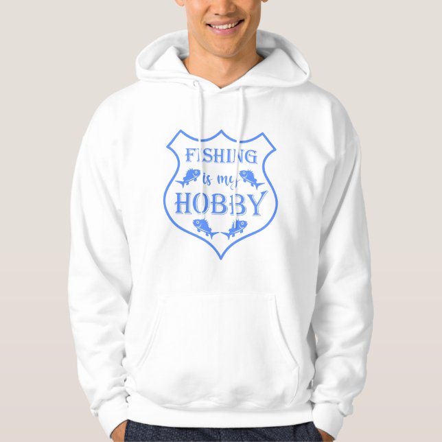 Sudadera La pesca es mi cita escudo de hobby en el escudo (Anverso)