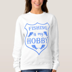 Sudadera La pesca es mi pasatiempo escudo cita en la cresta