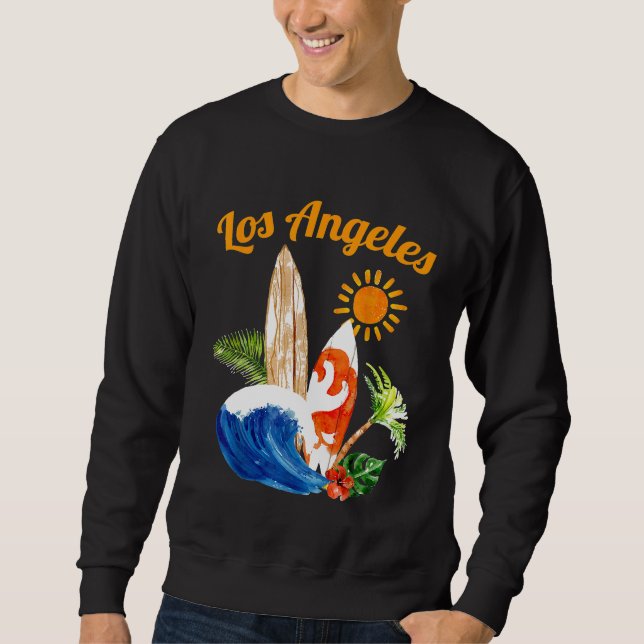 Sudadera La playa de Surfboards de Los Ángeles TShirt LA Ca (Anverso)