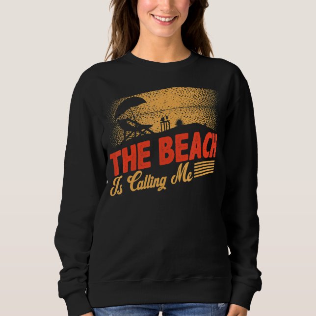 Sudadera La Playa Me Llama Paraíso De Surf Hawai Aloha (Anverso)