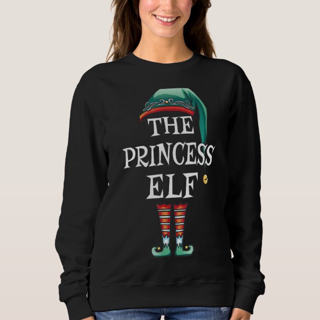 Sudadera La princesa Elf, graciosa pareja de Navidades fami (Anverso)