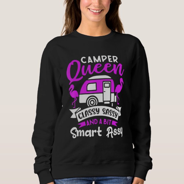 Sudadera La Reina Del Camper Es Agradable Y Un Poco Intelig (Anverso)
