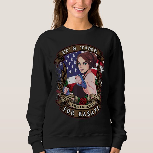 Sudadera La retro de la boxeadora Karate (Anverso)
