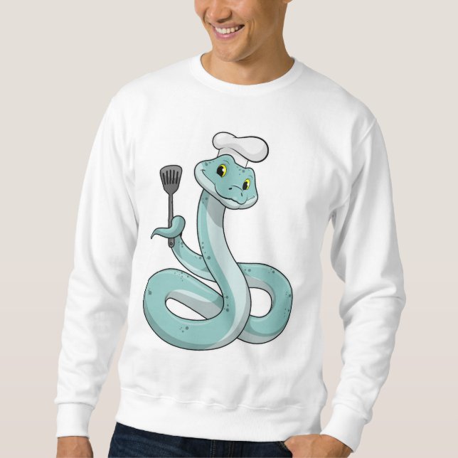 Sudadera La serpiente como cocinar con el gorra del chef (Anverso)