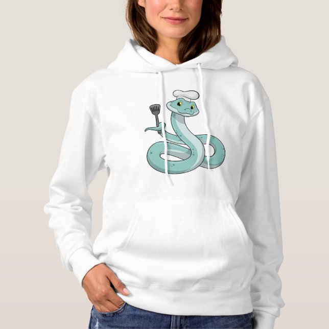 Sudadera La serpiente como cocinar con el gorra del chef (Anverso)
