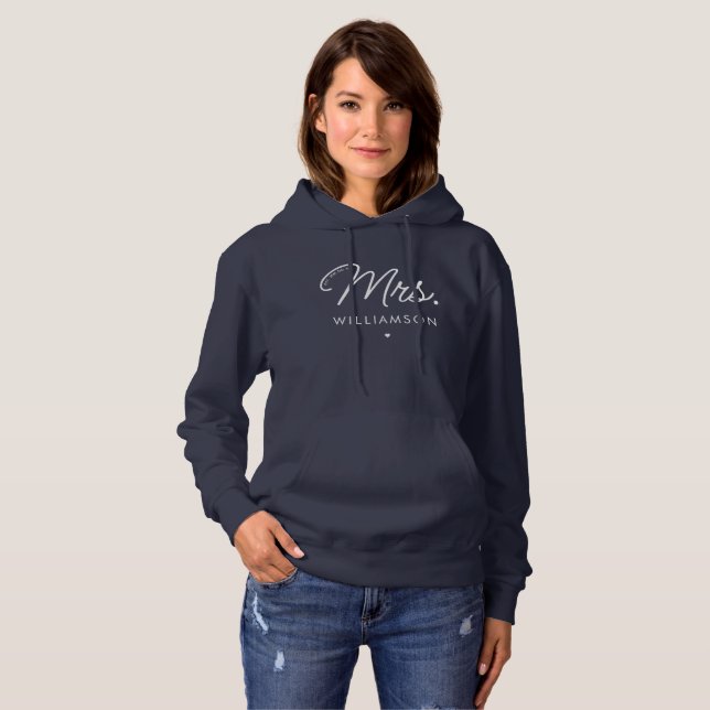 Sudadera La Sra. Modern Elegant Script Personalizado (Anverso completo)