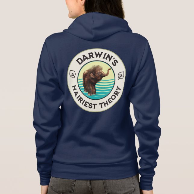 Sudadera La teoría más peluda de Darwin Adorable mamut lanu (Reverso)