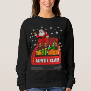 Sudadera La tía Claus Red Truck Santa Reindeer Elf Christma