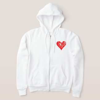 Sudadera La tipografía del amor en forma de corazón