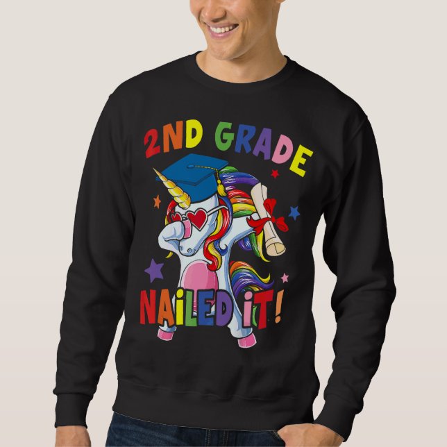 Sudadera La unicornio arcoiris de 2º grado se la clavó (Anverso)
