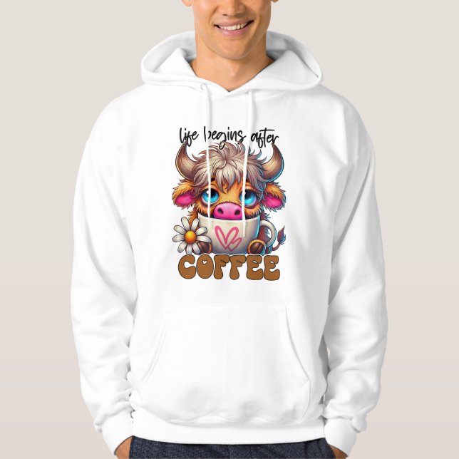 Sudadera La vida comienza después del café  (Anverso)