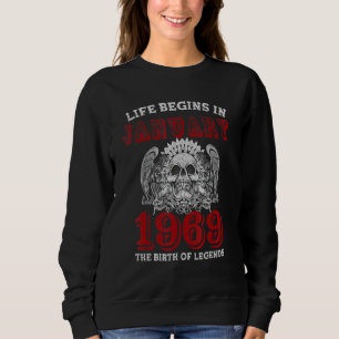 Sudadera La Vida Comienza En Enero De 1969 El Nacimiento De