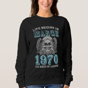 Sudadera La Vida Comienza En Marzo De 1970, El Nacimiento D
