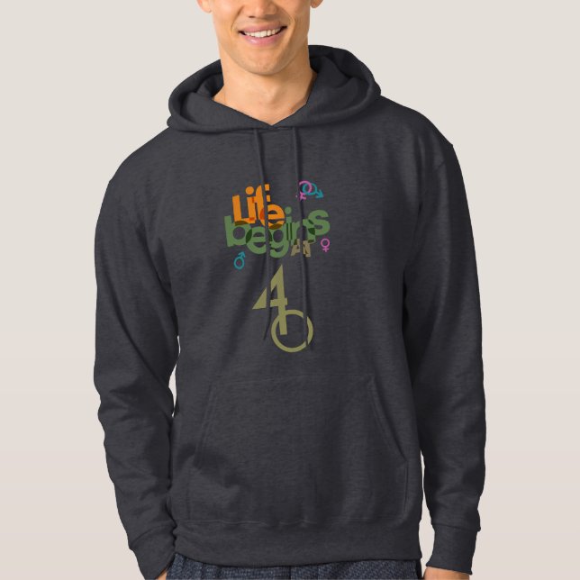 Sudadera La Vida Comienza En (Personalizar) | Hombres (Anverso)