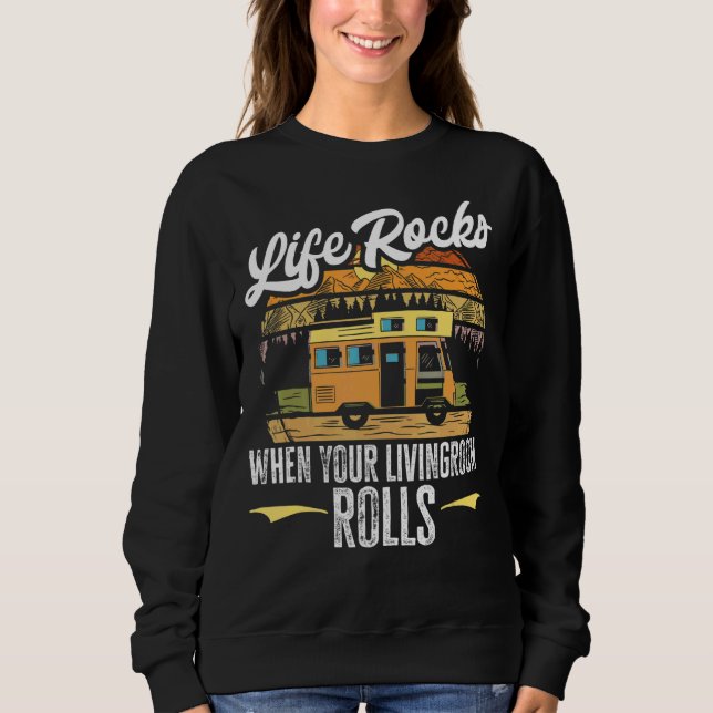 Sudadera La Vida De Camping Rv Roca Cuando La Sala De Vidas (Anverso)