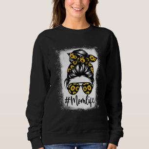 Sudadera La vida de la madre del girasol blanqueada para el