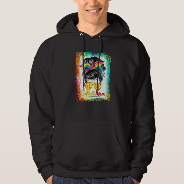Sudadera La Vida De La Madre Del Softball Con El Leopard Y  (Anverso)
