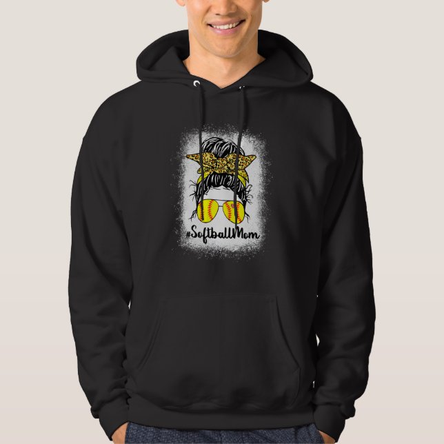 Sudadera La Vida De La Madre Del Softball Con El Leopard Y  (Anverso)