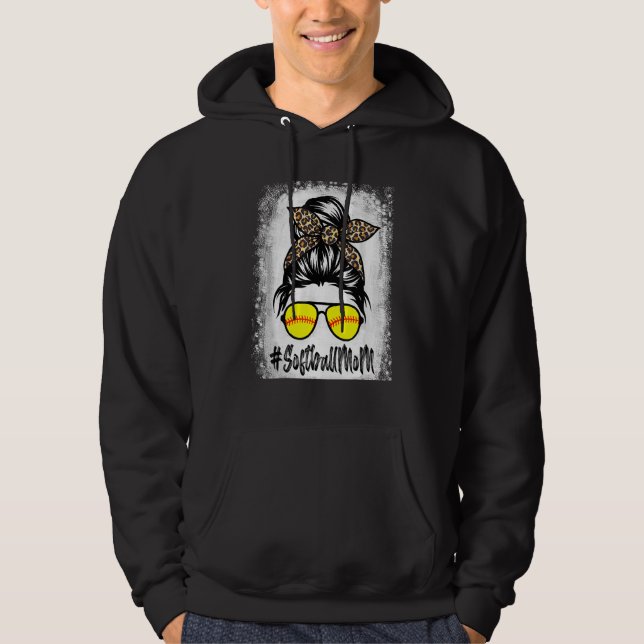 Sudadera La Vida De La Madre Del Softball Con El Leopard Y  (Anverso)