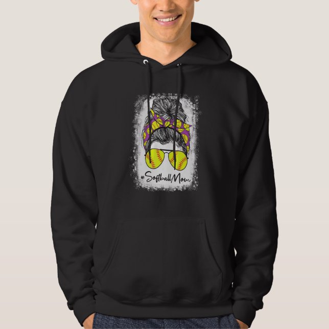 Sudadera La Vida De La Madre Del Softball Con El Leopard Y  (Anverso)