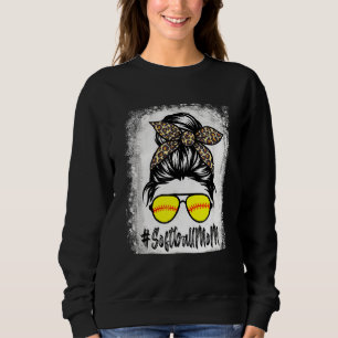 Sudadera La Vida De La Madre Del Softball Con El Leopard Y 