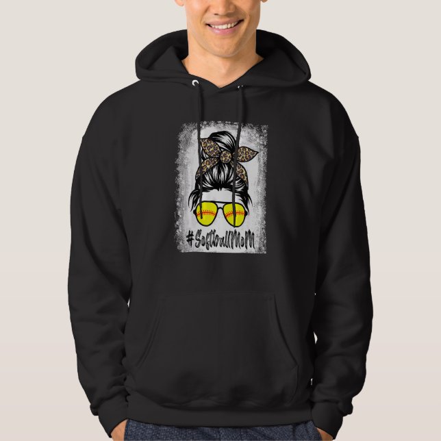 Sudadera La Vida De La Madre Del Softball Con El Leopard Y  (Anverso)