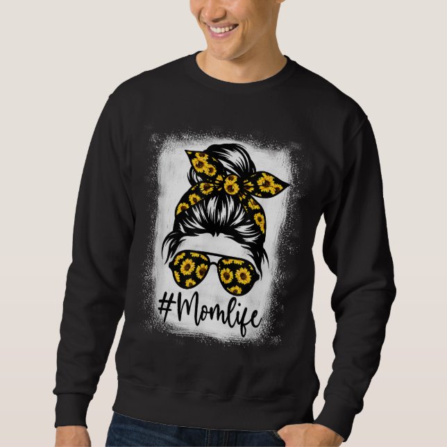 Sudadera La vida de la madre girasol blanqueada para el día (Anverso)